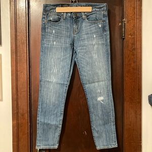 J. Crew Distressed Toothpick Ankle Jeans